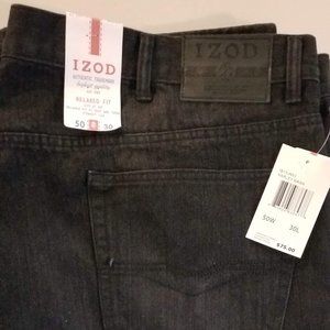 BNWT Men's Black Jeans - Izod Relaxed Fit 50x30
